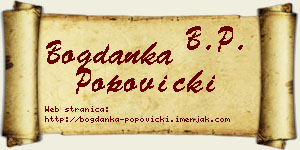 Bogdanka Popovicki vizit kartica